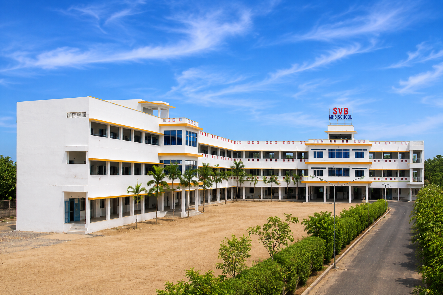 School campus side view
